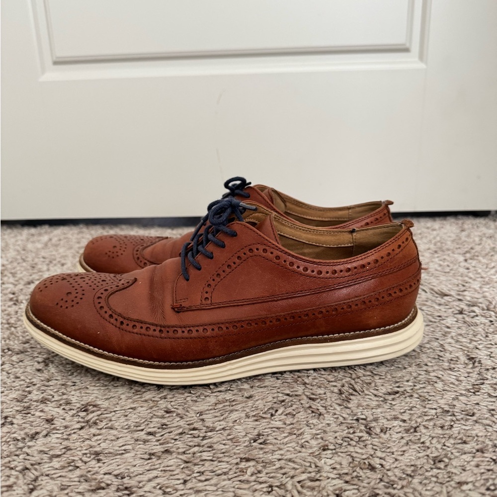 Cole Haan Brown Leather Wingtip Oxfords Lunar Grand
